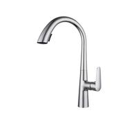Pull Faucet, Brass Retractable Sink Mixer Tap, Hot & Cold Water Spray Gun, Bathroom Faucet, Gray & Black Finish, Modern Design for Home & Kitchen