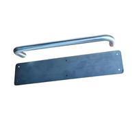 Pull Handle & Push Plate Set. Approved SSS 300mm x 19mm Bolt Through Pull Handle with SSS 350mm x 75mm Push Plate with Radius Corners, drilled and countersunk. Satin Stainless Steel.