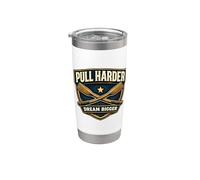 Pull Harder Dream Bigger Rowing Crew Team Slogan Motto Quote Stainless Steel Insulated Tumbler
