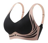 Pull On Bras for Women UK, Jelly Bras for Women Push Up Gathering Comfortable Smoothing No Underwire Full Coverage Workout Yoga Wireless Bra Black