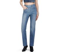 Pull-On Straight Leg Jeans for Women,High Waisted Stretchy Denim Pants