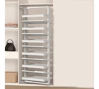 Pull-Out 4-16 Tier Shoe Rack Organizer Space-Saving Stackable Metal Storage Retractable Design Adjustable for Small Bedrooms Suitable for wardrobes 12Tier160-172cm,43cm