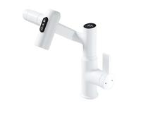 Pull-Out Basin Faucet 360° Rotating washbasin hot and Cold Water Mixer Faucet countertop Mounted Digital Display Faucet (Color : Gun Gray)