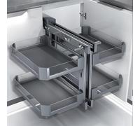 Pull Out Blind Corner Cabinet Shelf, Kitchen Organizer with 4 Shelves, Heavy Duty Soft Close Rails, for Storage in Kitchen or Bathroom