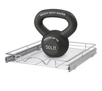 Pull Out Cabinet Drawer Organizer, Heavy Duty - 5-Year Limited Warranty, Slide Out Kitchen Cabinet Storage Shelves, Sliding Drawer - 20"W x 21"D- Requires At Least 21" Cabinet Opening, Chrome Finish