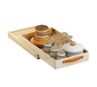 Pull Out Cabinet Organiser Fixed With Adhesive Nano Film, Slide Out Drawer Storage Shelves for Kitchen Cupboard, Spice Rack Corner Pull Out Kitchen Storage & Organisation With Handle, 25 x 48 x 8cm