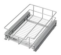 Pull Out Cabinet Organizer 11" W X 22" D, Slide Out Drawers For kitchen organizers and storage, Pull Out Drawers For Cabinets Capacity Heavy Duty Caddy, Cabinet Shelves Chrome-Plated, Bathroom Pantry