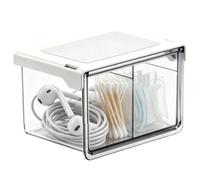 Pull Out Cabinet Organizer - Clear Adhesive Sliding Storage Drawer | Bathroom Vanity Cabinet Organizer Box for Toothpaste Hair Clips Cosmetics College Students Apartment Renters