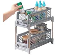 Pull Out Cabinet Organizer,Pull Out Cabinet Organizer - Double Layer Sliding Basket Organizer - Removable Home Organizer,2 Tier Bathroom Organizer for