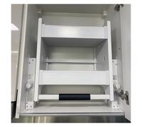 Pull Out Cabinet Organizer with Drop Down Shelf, Space Saving Kitchen Storage for Dishes and Spices