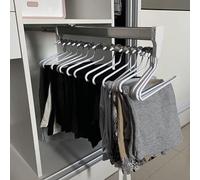 Pull Out Clothes Hanger Rail Rack - Extendable Pull Out Closet Rod - With 2 Sliding Rails Adjustable Extendable Clothes Rail, 201 Steel Finish Sliding Closet Rod, 30-80cm Wardrobe Rail (Size : 500MM/