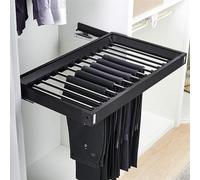 Pull Out Clothes Hanger Rod - Adjustable Wardrobe Clothing Rail, Adjustable Width 45-120cm Clothes Rail, Multifunctional Pants Rack, With Damping Buffer Sliding Rails Wardrobe Drawer Rack ( Size : (85
