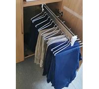 Pull Out Clothes Rail 30-80cm, Steel Extendable Closet Rod For Pants Clothing Storage, Wardrobe Adjustable Clothes Hanger Rail Space Saving, Load 25kg (Size : 450mm)