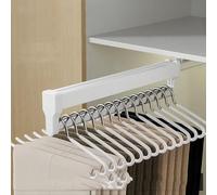 Pull Out Clothes Rail, Adjustable Pull Out Closet Clothes Rail Organizer For Pants And Coats 300-600mm(A,450MM/17.7INCH)