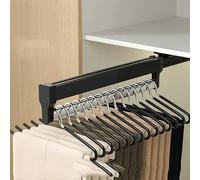 Pull Out Clothes Rail, Adjustable Pull Out Clothes Rail Multicolor 300-600mm(Black,550MM/21.6INCH)