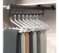 Pull Out Clothes Rail,Pull out Hanger Rail (26-61CM) Steel Adjustable Clothes Rail For Trousers Clothing Storage, Space Saving (61CM)