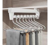 Pull Out Clothes Rail,Wardrobe Pull Out Clothes Rail (26-61CM) Steel Adjustable Clothe Rails For Trousers Clothing Storage, Space Saving (56CM)