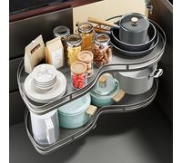 Pull-Out Corner Cabinet Organizer with Independent Baskets for Large-Capacity Kitchen Storage