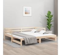 Solid Wood Pine Pull-out Day Bed Guest Sofa Bed Furniture Multi Colours vidaXL