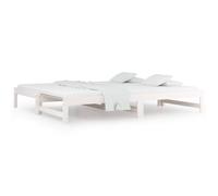 (White, 2x(90x190) cm) vidaXL Pull-out Day Bed Bedroom Guest Sofa Bed Daybed Couch Solid Wood Pine