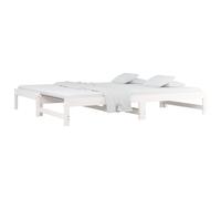 vidaXL Pull-out Day Bed without Mattress White 2x(90x190) cm