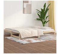 Pull-out Day Bed Natural Pine Solid Wood 90x200cm Trundle Guest Bed Extra Sturdy