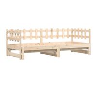 Pull-out Day Bed Sofa Bed Guest Bed Frame Daybed Couch Solid Wood Pine vidaXL