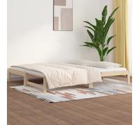 Pull-out Day Bed without Mattress 2x(90x200) cm Solid Wood Pine