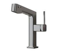 Pull-Out Digital Display All-Copper Basin Hot and Cold Water Faucet, Gray (with Countless Displays)