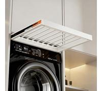 Pull Out Drying Rack for Closet and Laundry Room,Drawer extendable pants rack Aluminium Alloy Shelf Above Washing Machine, Space Saving,Length Adjustable(White,48x70cm/19x27.5″(DxW))