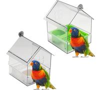 Pull-Out External Parrot Feeder, 2026 Upgraded Panoramic Pull-Out Parrot Feeder, 3 in 1 Perch & Play Parakeet Bath for Cage, Easy to Clean, No-Mess Parakeet Feeders for Indoor Outdoor Use(White+Green)