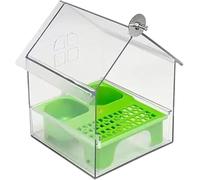 Pull-out external parrot feeder, Hanging mess-free bird Feeder, squirrel-proof,Clear Bird Feeder,Can Hold Food and Water at the Same Time,Easy to Hold and Clean,Suitable for Bird Lover (Green)
