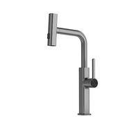 Pull-Out Faucet Fine Copper Digital Display Hot and Cold Water Faucet Kitchen Pull-Out Rotating Sink Faucet Suitable for Kitchen and Restaurant,C-A