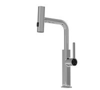 Pull-Out Faucet Fine Copper Digital Display Hot and Cold Water Faucet Kitchen Pull-Out Rotating Sink Faucet Suitable for Kitchen and Restaurant,B-A