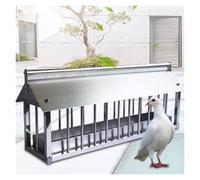 Pull Out Feeder for Chickens, Ducks, Pigeons, and Geese with Rain Cover, Rust-Proof, Easy Clean, Feeding Tool, 39.4x7.5x10.6in Container, Durable Design