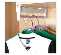 Pull-Out Hanger Rod Adjustable 30-60 Cm, Adjustable Wardrobe Clothes Rod Hanger Rod For Trousers Clothes Stainless Steel,600mm/23.6inch