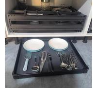 Pull-Out Kitchen Drawer for Pots and Pans, Hidden Toe Kick Design, Easy Push-to-Open, Space-Saving Storage Solution, Fits 66x56cm (26x22) Spaces