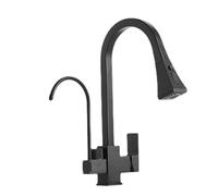 Pull Out Kitchen Faucet 3 Way Spin Hot and Cold Water Brass Kitchen Mixer Faucet-Black