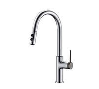 Pull Out Kitchen Faucet, 360 Degree Hot and Cold Rotating Sink Tap, ABS Double Key Shower Head, Black Brushed Rose Gold,Black(Nero)