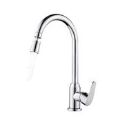 Pull Out Kitchen Faucet with 360° Rotation Hot & Cold Mixer Tap Electroplated Brass Gun Gray Black Stylish Sink Sprayer for Modern Kitchens