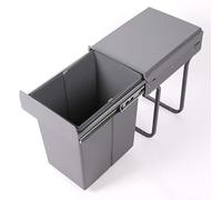Pull-Out Kitchen Garbage Bin, 20L Capacity with Odor-Sealing Lid & Retractable Rails, Space-Saving Built-In Trash Can for Under Sink Waste Sorting