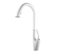 pull out kitchen mixer tap white sink tap 360° swivel hot and cold water brass kitchen sink taps with pull out spray-a
