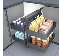 Pull-Out Kitchen Shelf Organizer Corner Basket for Blind Cabinets, Space-Saving Drawer Solution for Kitchen Storage