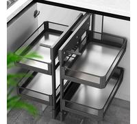 Pull-Out Kitchen Shelf Organizer Corner Basket for Blind Cabinets, Space-Saving Drawer Solution for Kitchen Storage
