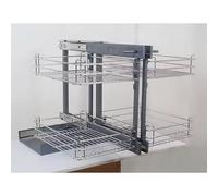Pull-Out Kitchen Shelf Organizer Corner Basket for Blind Cabinets, Space-Saving Drawer Solution for Kitchen Storage