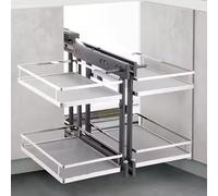 Pull-Out Kitchen Shelf Organizer Corner Basket for Blind Cabinets, Space-Saving Drawer Solution for Kitchen Storage