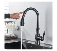 Pull-Out Kitchen Single Handle Mixer tap swivels 360 Degrees Kitchen Mixer tap(Black)