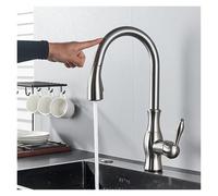 Pull-Out Kitchen Single Handle Mixer tap swivels 360 Degrees Kitchen Mixer tap(Brushed)