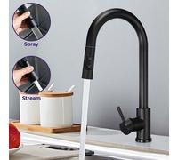 Pull Out Kitchen Single Lever Mixer Tap 360 Swivel Matte Black Manhattan