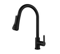 Pull Out Kitchen Sink Faucet 304 Stainless Steel Stream Sprayer Mixer Hot and Cold Wash Basin Faucets Four Outlet Modes(Nero)